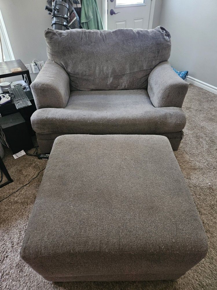 Chair And A Half With Ottoman