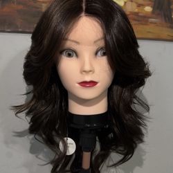 Synthetic Blend Middle Part Lace Wig BodyWave Brown Wig