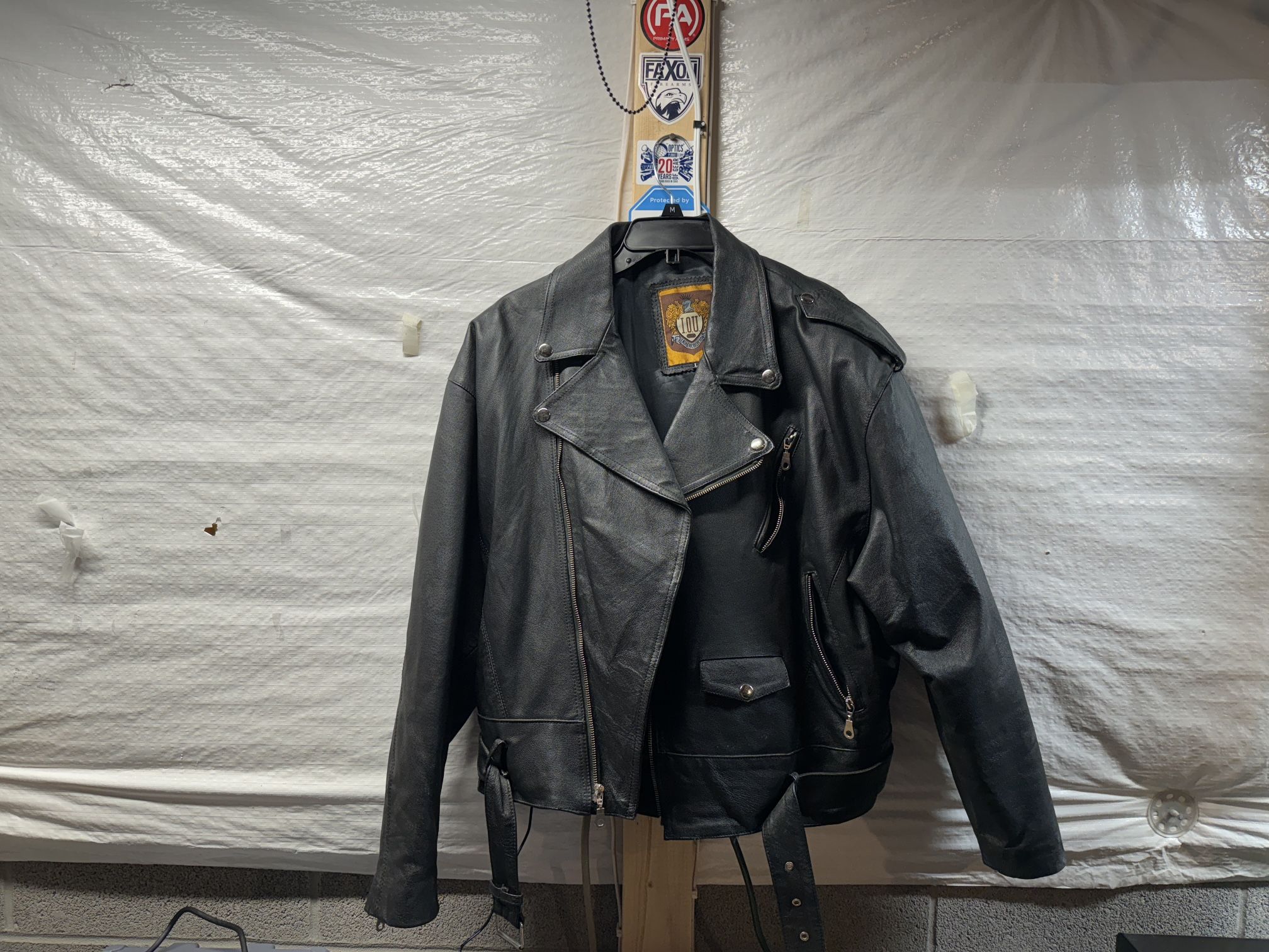 Leather motorcycle Jacket Size Large