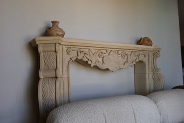 Vintage Antique French Baroque Fireplace Mantle
