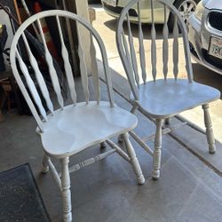Two white chairs