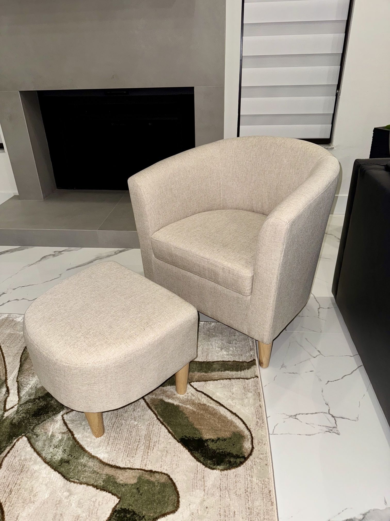 Accent Chair With Ottoman