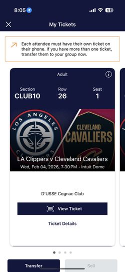 4 Tickets 50% Off Cavaliers @ LA Clippers 4 February 2026