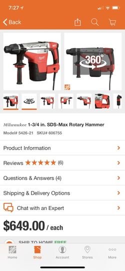 Milwaukee 1-3/4 SDS-max rotary hammer