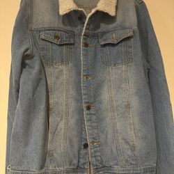 liquor n poker denim jacket Size Large Men Used
