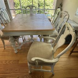 Farmhouse Dining Table W 6 Chairs-$300