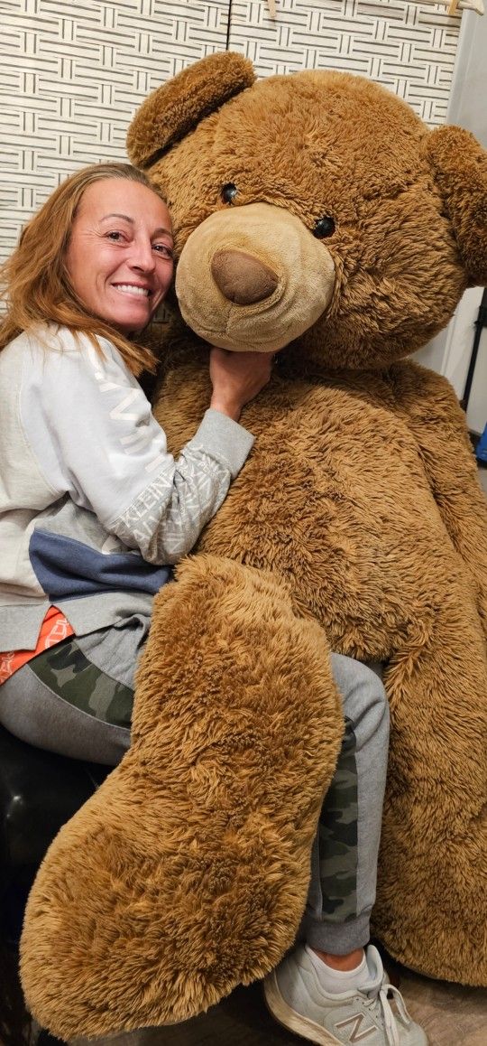 Giant Teddy Bear Big Plush Almost 5 Ft So Cute And Soft Used Good Condition 