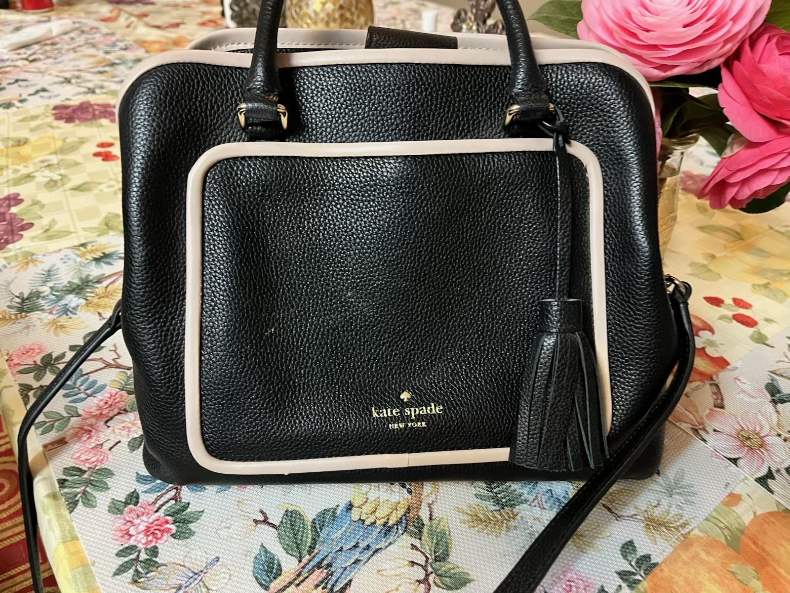 Vintage Kate Spade Black And Cream Bag