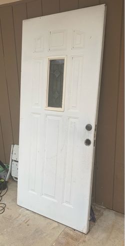 White exterior door