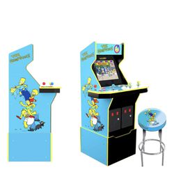   NEW IN BOX!-Arcade1Up-Simpsons 30th Edition Arcade with Stool..Lit up Marquee Sign &WIFI Multiplayer