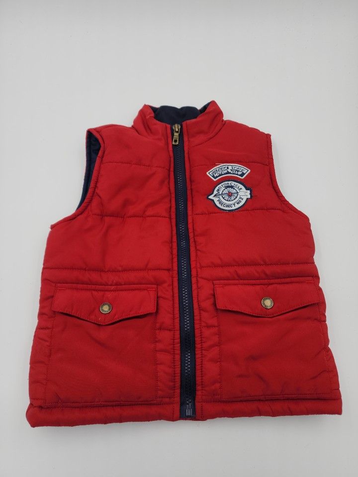 Lucky Brand Puffer Vest Toddler Boys 2t Jacket Red Full Zip Pockets