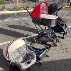 Nuna Stroller, Car Seat + Base, Uppababy Bassinet & Minu Stroller