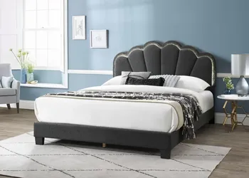 Charcoal Platform Queen Bed W/ Built-In LED Lights (Mattress is not Included)