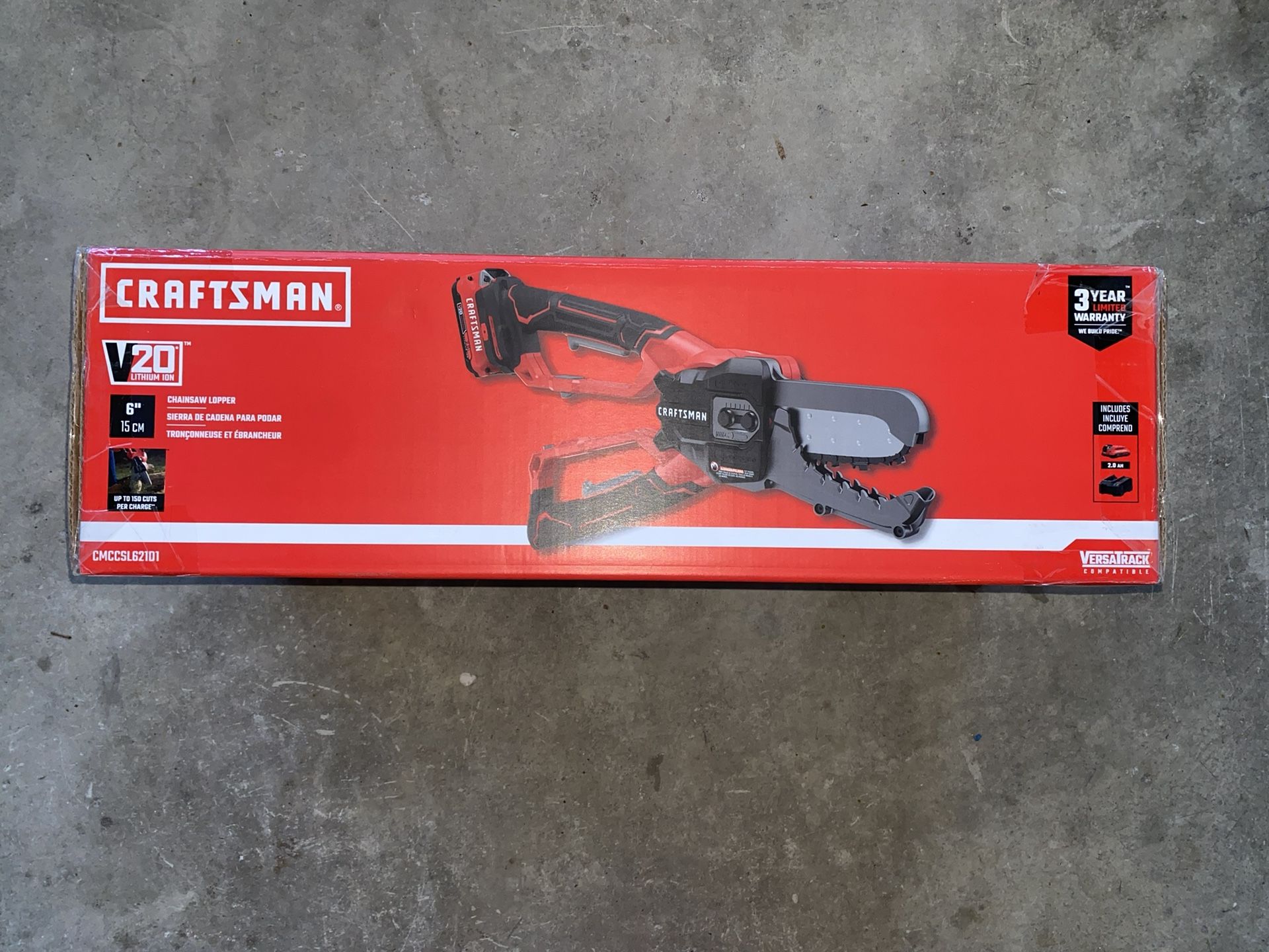 NEW FACTORY SEALED CRAFTSMAN V20 Cordless Lopper, 6 inch, Battery and Charger Included (CMCCSL621D1)