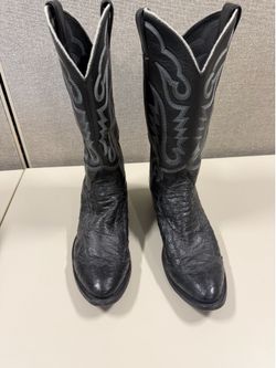 Justin Cowboy Boots Ostrich Leather 10.5