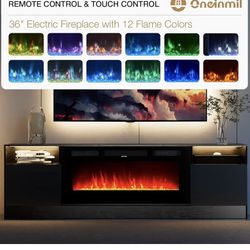 New,70”TV stand With Fireplace( Already Assembled 