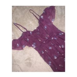 Abercrombie & Fitch Floral Off-Shoulder Midi Dress Size Small