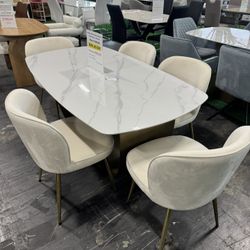 Modern Stylish Sintered Stone Dining Table with 6 Chairs (2/16)