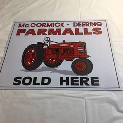 Metal Farm Tractor Sign 