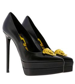 Versace High Heels Gloss Back Size 38 EU 7.5-8 US