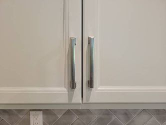 Mint Cabinet/ drawer pulls 5" center to center paid $15 each. Wife changed her mind. 5 3/4" total length mint. $5 each 70 available