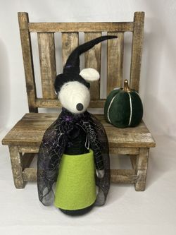 Halloween  15" Felt Mouse Witch Decoration NEW
