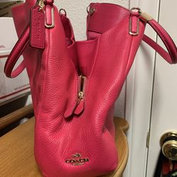 Authentic Hot Pink Coach Hand Bag