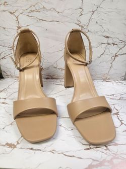 A New Day Women's Tan Block Heel Sandals