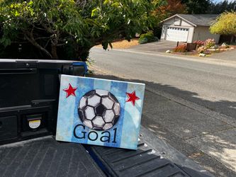 Child Children Kid Wall Sports Soccer Goal Football ⚽️ Bedroom Home House Sign Picture Painting living room