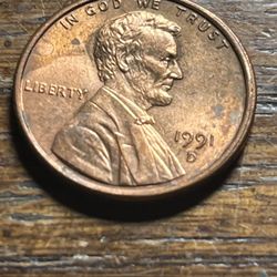 1991 D Penny