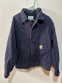 Carhartt Classic Navy Detroit Jacket Size Large  Collar Distressed Fade