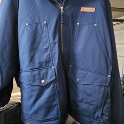 New Columbia Jacket Collegiate Navy, Stone Green Plaid Size 2 XL