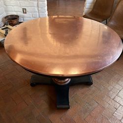 COPPER Dining Table 46” Round Black Metal Frame