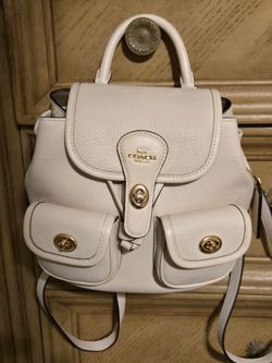 Coach Hadley Pebbled Leather Backpack. Color: Chalk. MSRP- $298.