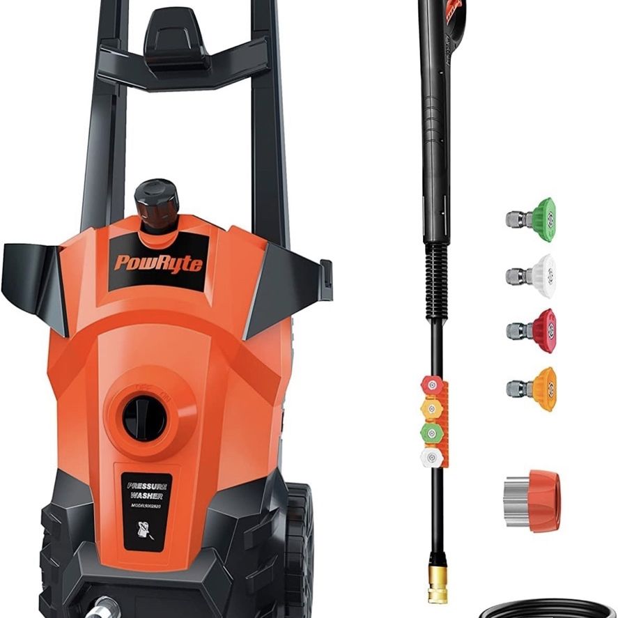 PowRyte Electric Pressure Washer, 5 Different Pressure Tips, Power