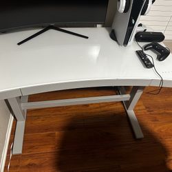 Large Glass Sit Stand Desk