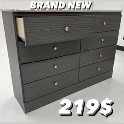 Brand new gray 8 drawer dresser