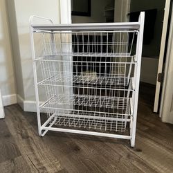 4 Drawer Metal Storage Organizer White