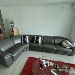 Leather Couch Motorized Recliner