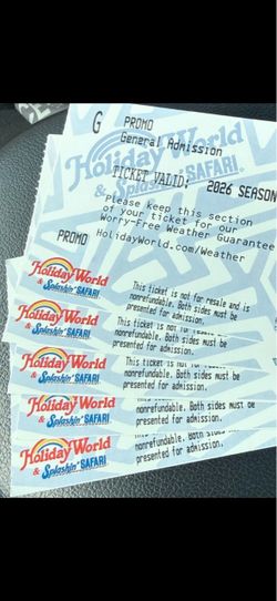 X5 UNUSED Holiday World & Splasin’ Safari Tickets 2026 Season (ANY DAY TICKETS)