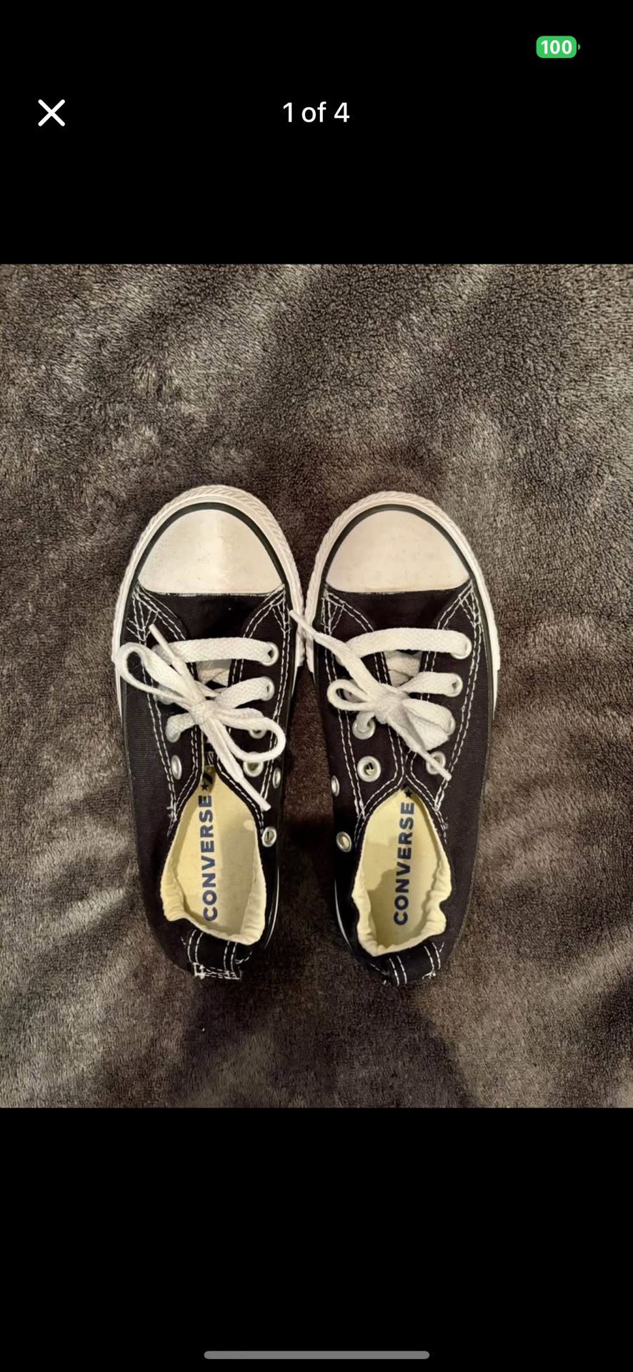 New Little Kid’s 11.5 Converse Chuck Taylor Black Low Top with Elastic Backs
