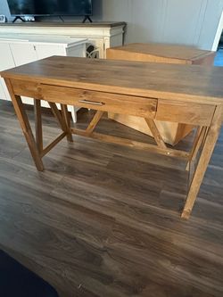 Wood Desk with Drawer