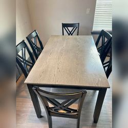 7PC Dining table set Black and gray color