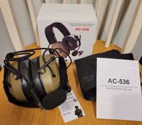 Tactical Headset Communication Noise Reduction Hearing Hunting Gear / NEW