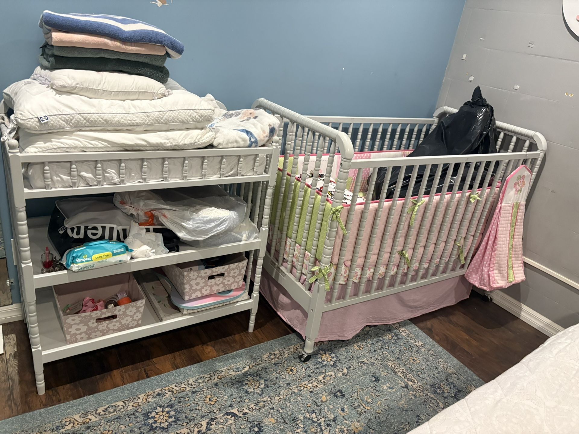 Baby Crib And Change Table