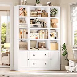 White Bookshelf With Doors