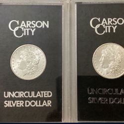 AMAZING (2) CARSON CITY MORGAN  DOLLAR. 1883/1884 ..90% SILVER 