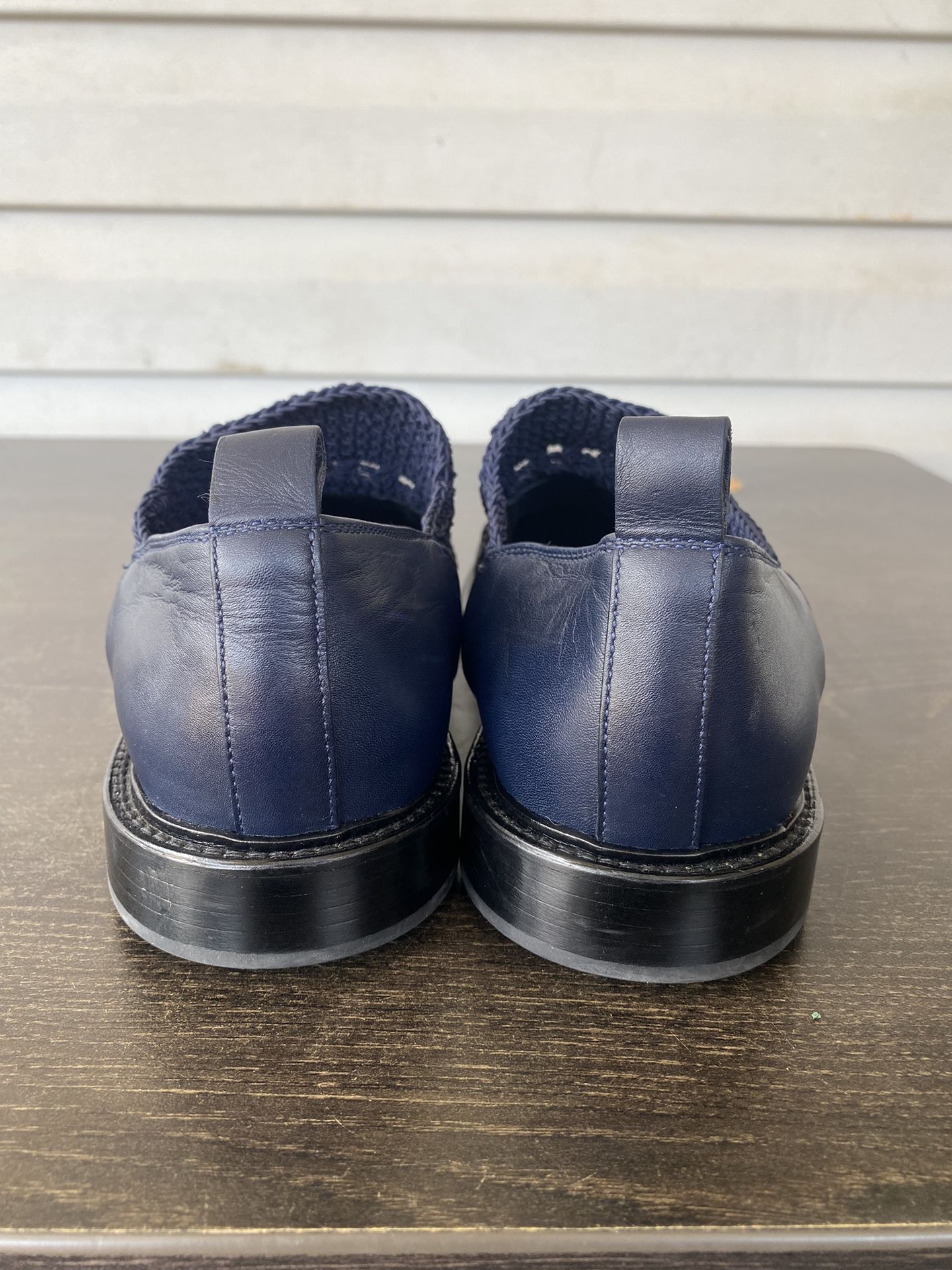Versace stringata vitel navy dress shoes men size 6 - www 