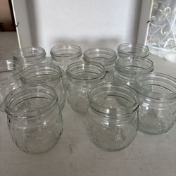 11 Ball jelly jars With raised patterns