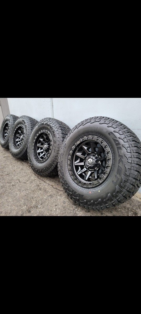 18" Fuel Covert wheels/rims 18x9 w/ 265-65R18 Falken Wildpeak AT4W